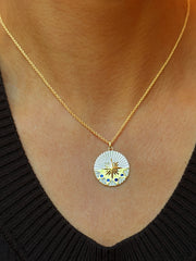 Collier en Argent 925 doré Or jaune 18k assemblée d'Oxyde de zirconium - Maison Di Giorgio