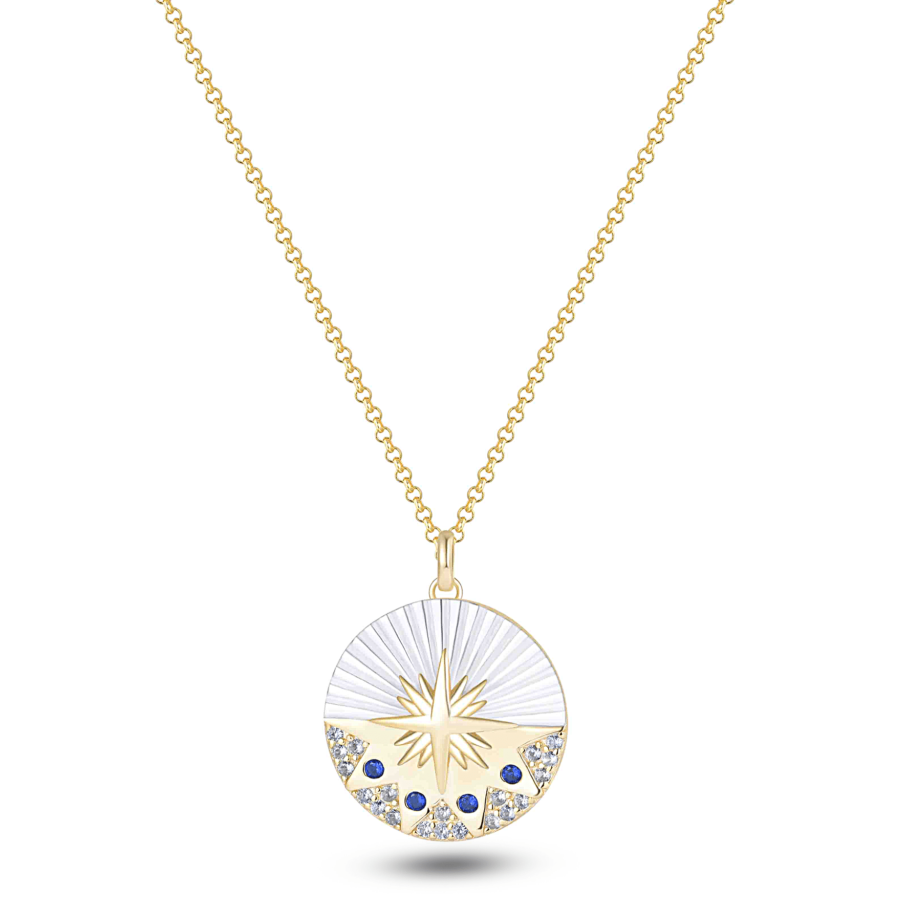 Collier en Argent 925 doré Or jaune 18k assemblée d'Oxyde de zirconium - Maison Di Giorgio