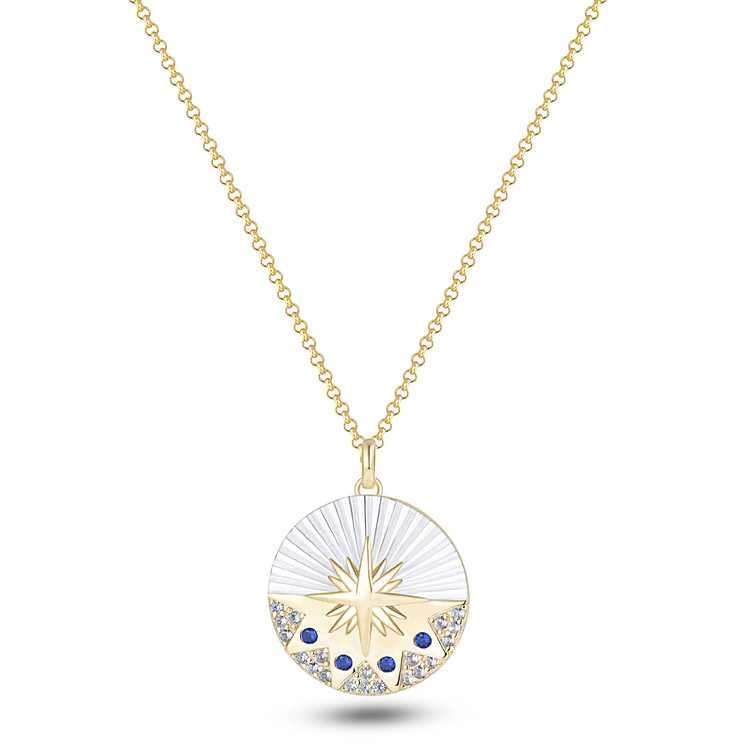 Collier en Argent 925 doré Or jaune 18k assemblée d'Oxyde de zirconium - Maison Di Giorgio