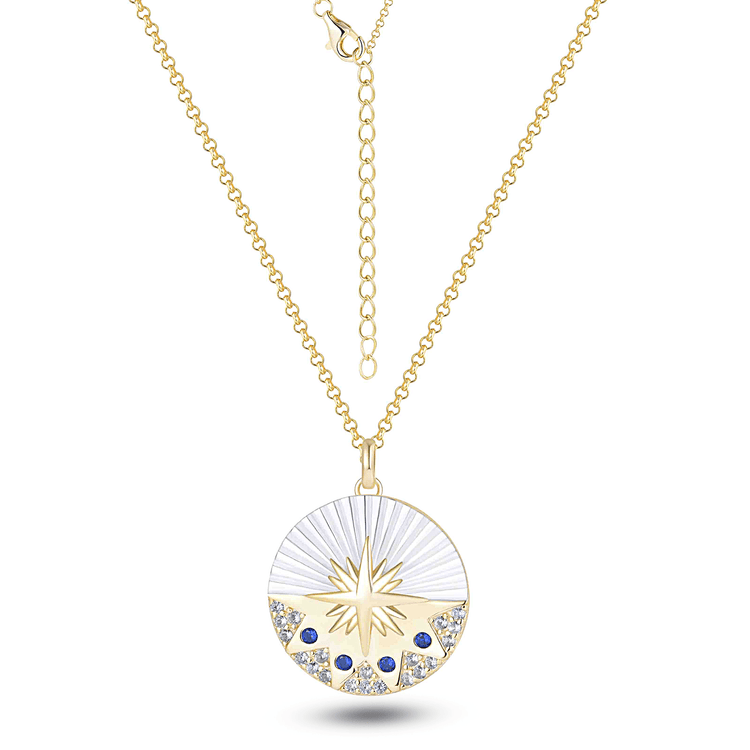 Collier en Argent 925 doré Or jaune 18k assemblée d'Oxyde de zirconium - Maison Di Giorgio