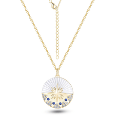 Collier en Argent 925 doré Or jaune 18k assemblée d'Oxyde de zirconium - Maison Di Giorgio