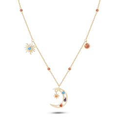Collier en Argent 925 doré Or jaune 18k assemblée d'Oxyde de zirconium - Maison Di Giorgio