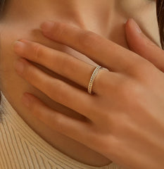 Bague en Argent 925 plaqué Rhodium assemblée d'oxyde de zirconium - Maison Di Giorgio