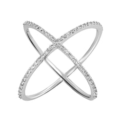 Bague en Argent 925 plaqué Rhodium assemblée d'oxyde de zirconium - Maison Di Giorgio