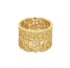 Bague en Argent 925 doré Or jaune 18k assemblée d'Oxyde de zirconium - Maison Di Giorgio