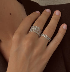 Bague en Argent 925 plaqué Rhodium assemblée d'oxyde de zirconium - Maison Di Giorgio