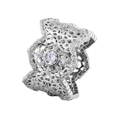 Bague en Argent 925 plaqué Rhodium assemblée d'Oxyde de zirconium - Maison Di Giorgio