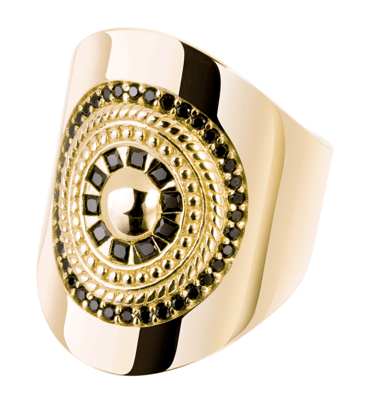 Bague en Argent 925 doré Or jaune 18k assemblée d'Oxyde de zirconium - Maison Di Giorgio