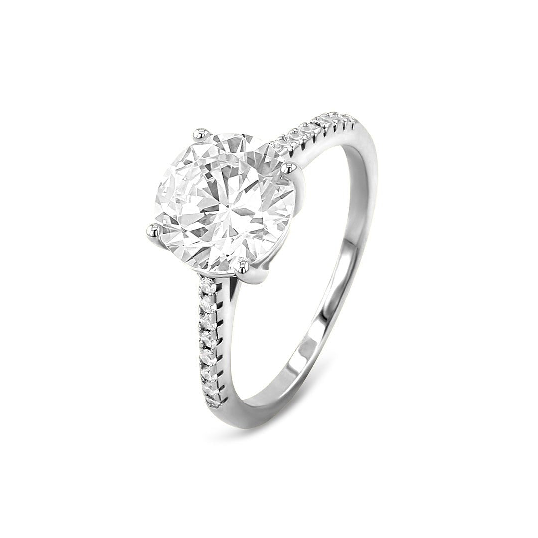 Bague en Argent 925 plaqué Rhodium assemblée d'oxyde de zirconium blanc - Maison Di Giorgio