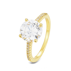 Bague en Argent 925 doré Or jaune 18k assemblée d'Oxyde de zirconium - Maison Di Giorgio