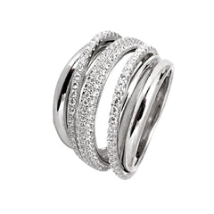 Bague en Argent 925 plaqué Rhodium assemblée d'Oxyde de zirconium - Maison Di Giorgio