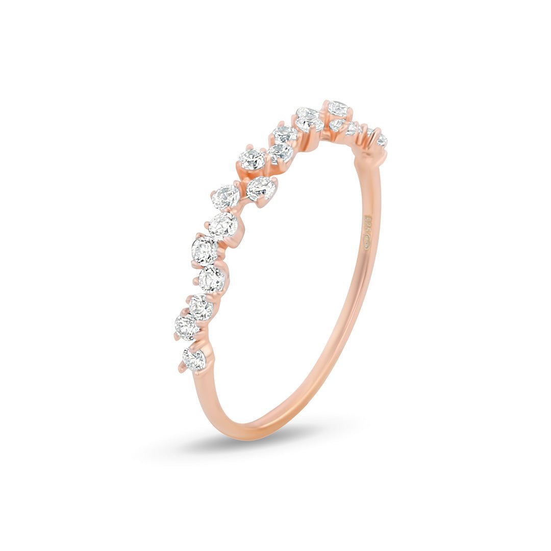 Bague en Argent 925 doré Or rose 18k assemblée d'Oxyde de zirconium - Maison Di Giorgio