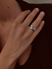 Bague en Argent 925 plaqué Rhodium assemblée d'oxyde de zirconium - Maison Di Giorgio