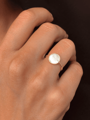 Bague en Argent 925 doré Or jaune 18k assemblée de Nacre - Maison Di Giorgio