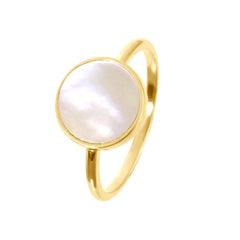 Bague en Argent 925 doré Or jaune 18k assemblée de Nacre - Maison Di Giorgio