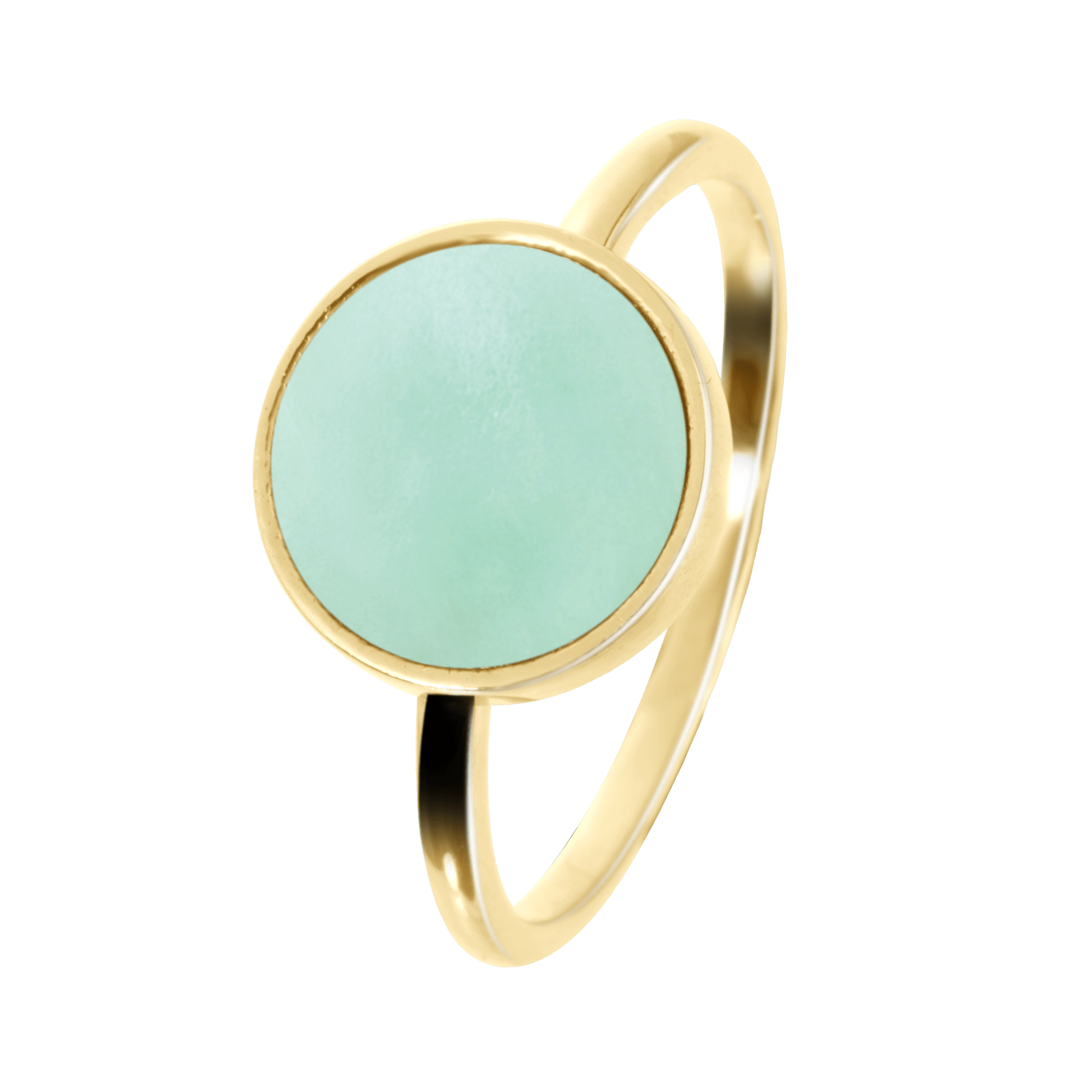 Bague en Argent 925 doré Or jaune 18k assemblée d'Amazonite - Maison Di Giorgio