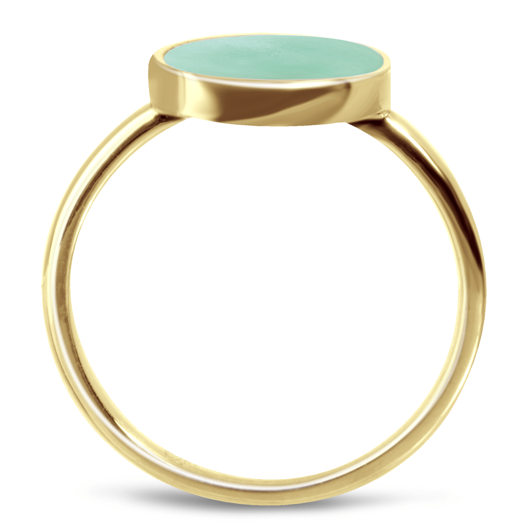 Bague en Argent 925 doré Or jaune 18k assemblée d'Amazonite - Maison Di Giorgio