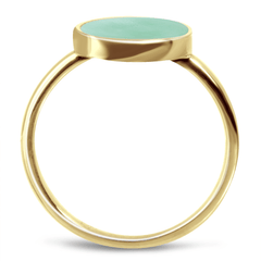 Bague en Argent 925 doré Or jaune 18k assemblée d'Amazonite - Maison Di Giorgio