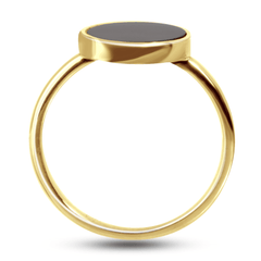 Bague en Argent 925 doré Or jaune 18k assemblée d'Onyx noir - Maison Di Giorgio