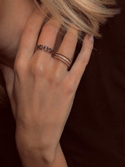 Bague en Argent 925 doré Or jaune 18k assemblée d'oxyde de zirconium - Maison Di Giorgio