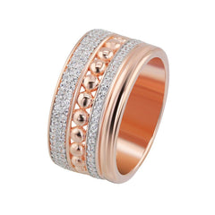 Bague en Argent 925 doré Or rose 18k assemblée d'oxyde de zirconium - Maison Di Giorgio