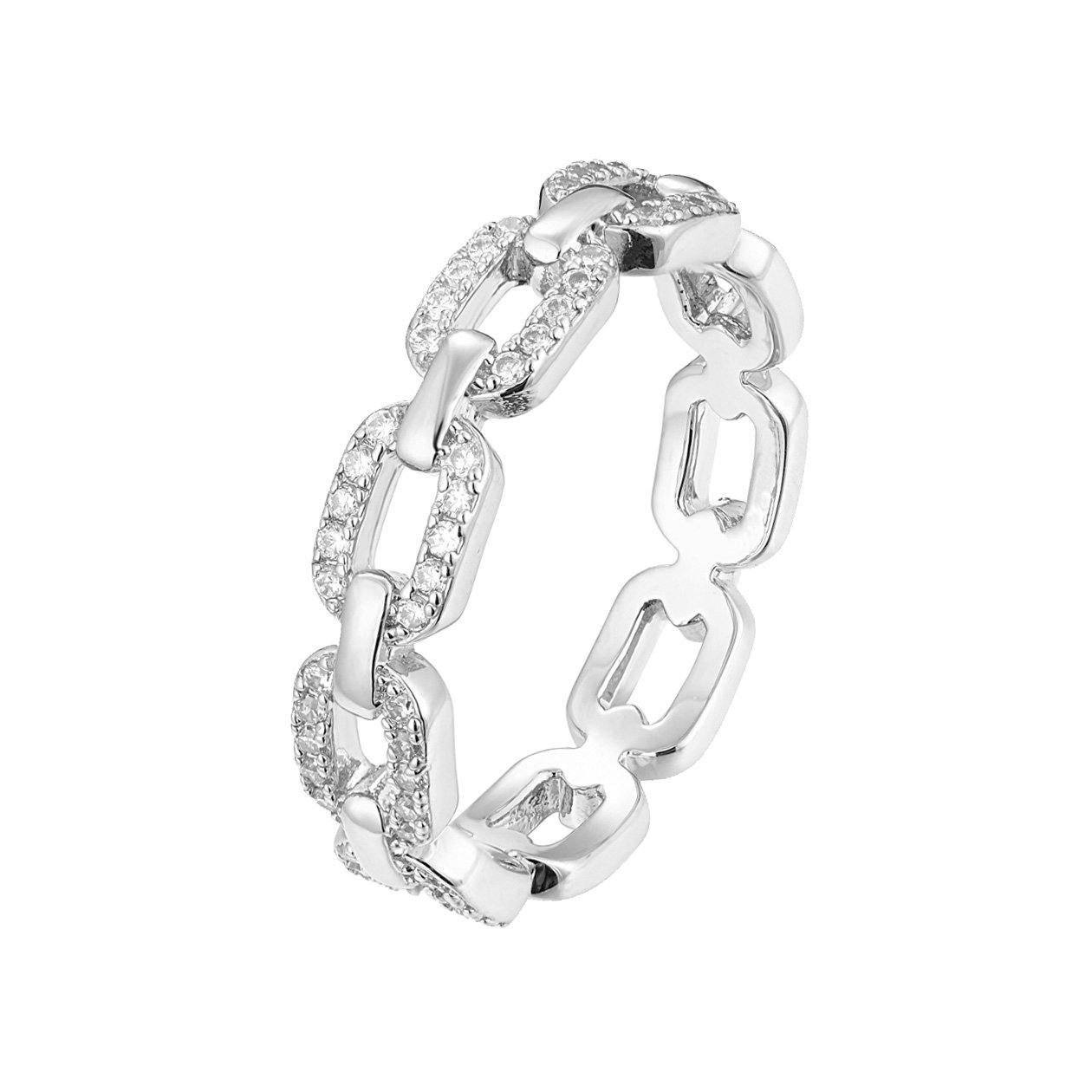 Bague en Argent 925 plaqué Rhodium assemblée d'oxyde de zirconium - Maison Di Giorgio