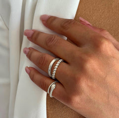 Bague en Argent 925 plaqué Rhodium - Maison Di Giorgio