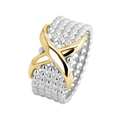 Bague en Argent 925 plaqué Rhodium et Or jaune 18k - Maison Di Giorgio
