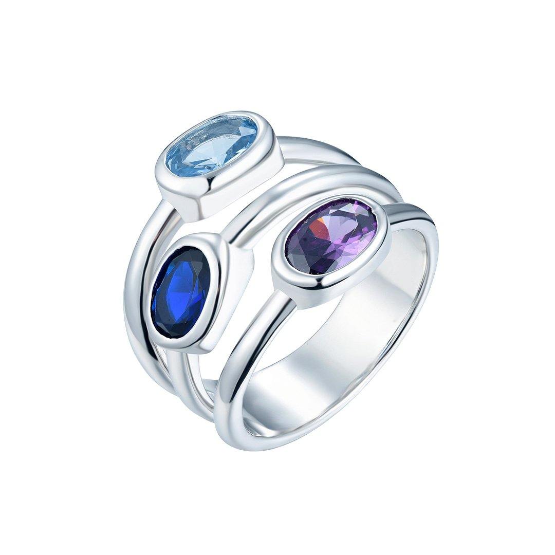 Bague en Argent 925 plaqué Rhodium assemblée d'Oxyde de zirconium - Maison Di Giorgio