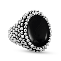 Bague en Argent 925 assemblée d'Onyx noir - Maison Di Giorgio