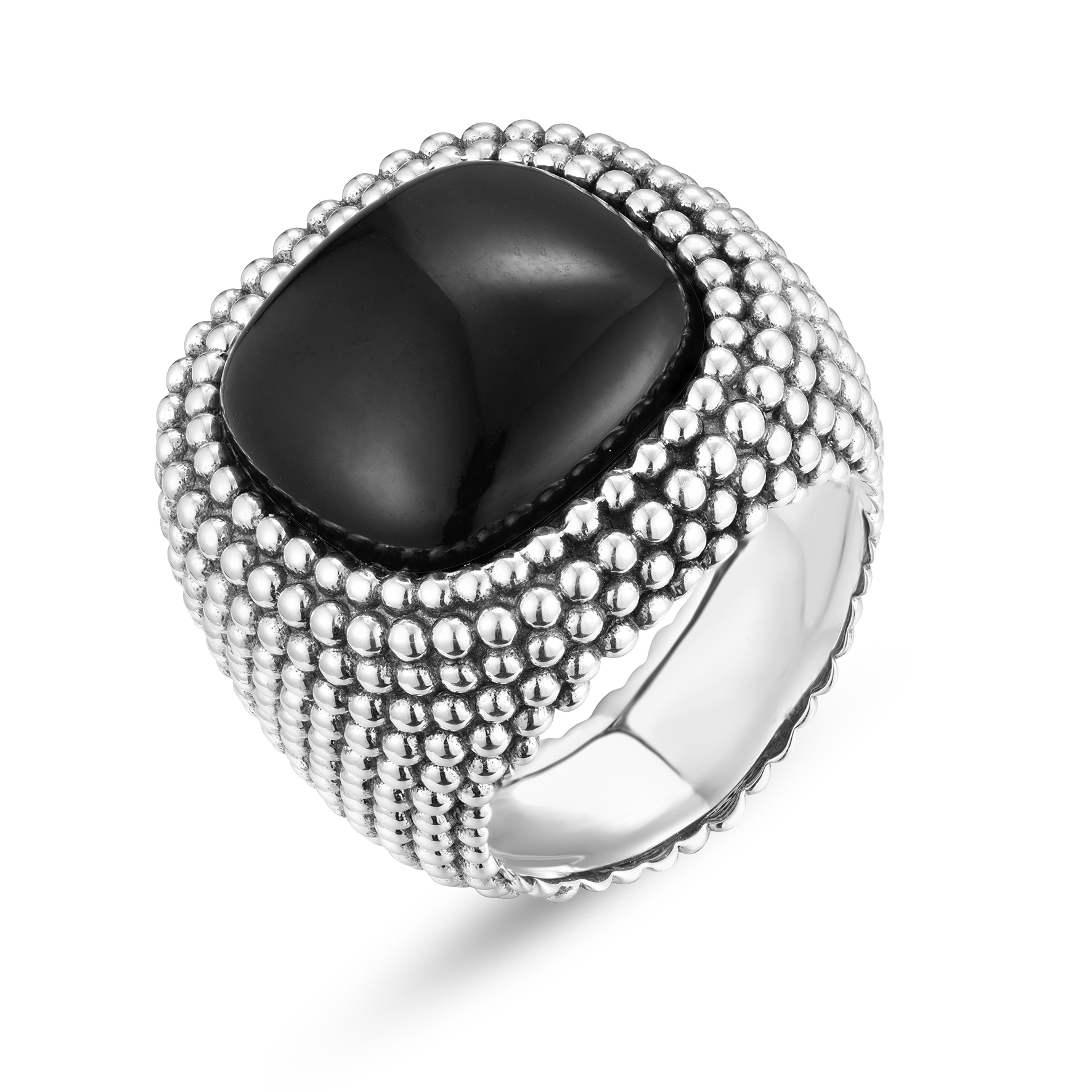 Bague en Argent 925 assemblée d'Onyx noir - Maison Di Giorgio