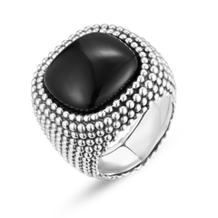 Bague en Argent 925 assemblée d'Onyx noir - Maison Di Giorgio