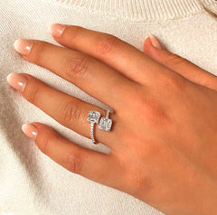 Bague en Argent 925 assemblée d'oxyde de zirconium blanc - Maison Di Giorgio