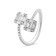 Bague en Argent 925 assemblée d'oxyde de zirconium blanc - Maison Di Giorgio