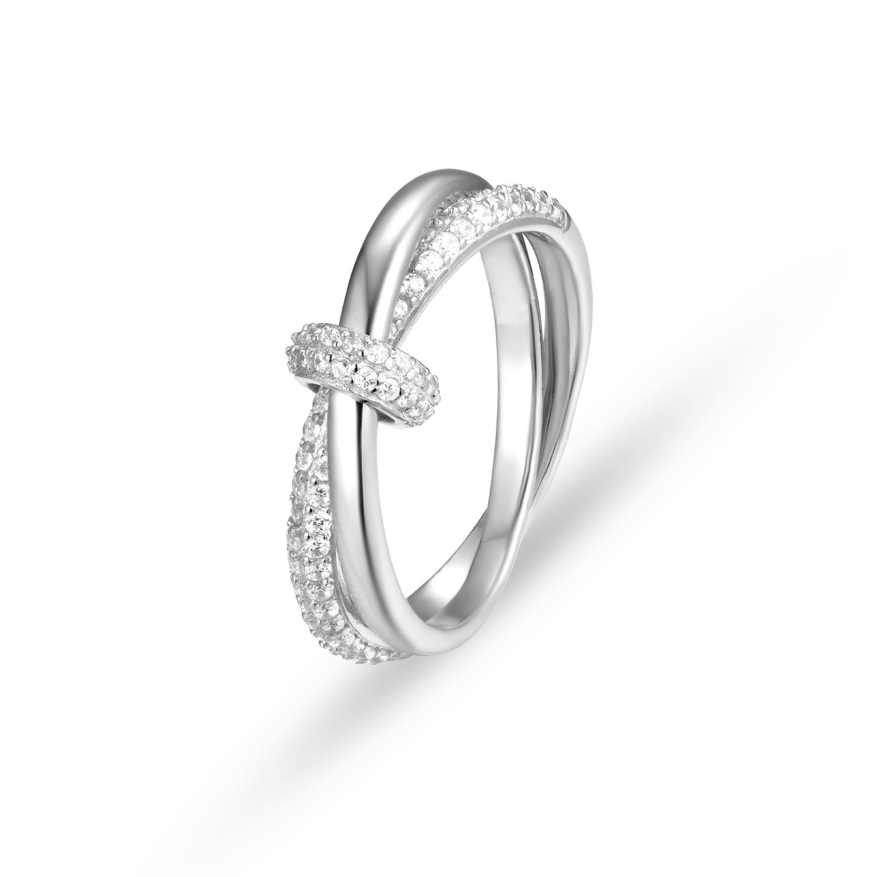 Bague en Argent 925 assemblée d'oxyde de zirconium blanc - Maison Di Giorgio