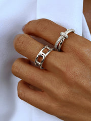 Bague en Argent 925 assemblée d'oxyde de zirconium blanc - Maison Di Giorgio