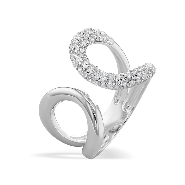 Bague en Argent 925 assemblée d'oxyde de zirconium blanc - Maison Di Giorgio