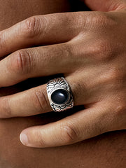 Bague en Argent 925 assemblée d'Onyx noir - Maison Di Giorgio