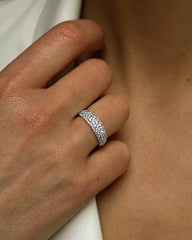 Bague en Argent 925 assemblée d'oxyde de zirconium blanc - Maison Di Giorgio