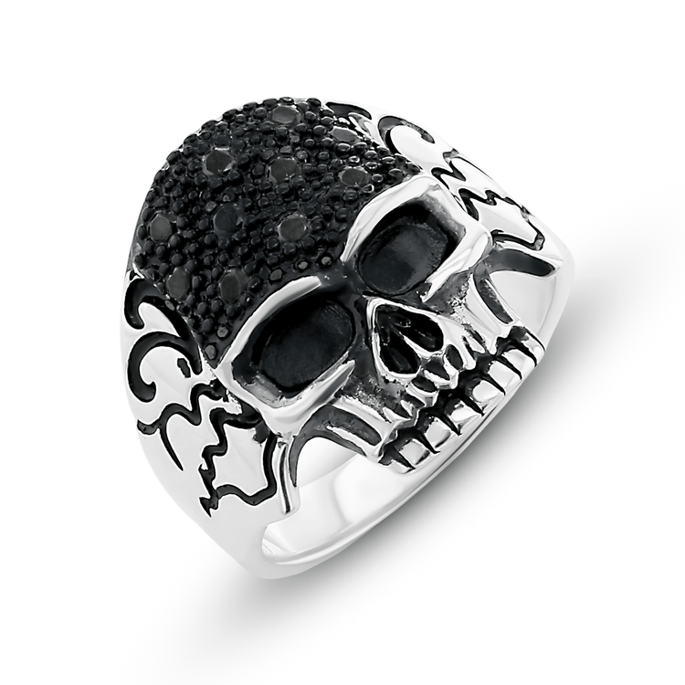 Bague en Argent 925 oxydé assemblée d'Oxyde de zirconium - Maison Di Giorgio