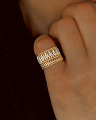 Bague en Argent 925 doré Or jaune 18k assemblée d'Oxyde de zirconium - Maison Di Giorgio