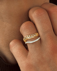 Bague en Argent 925 doré Or jaune 18k assemblée d'Oxyde de zirconium - Maison Di Giorgio