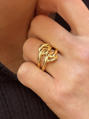 Bague en Argent 925 doré Or jaune 18k assemblée d'Oxyde de zirconium - Maison Di Giorgio