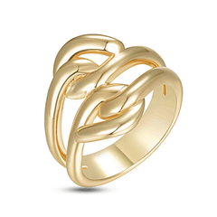 Bague en Argent 925 doré Or jaune 18k assemblée d'Oxyde de zirconium - Maison Di Giorgio