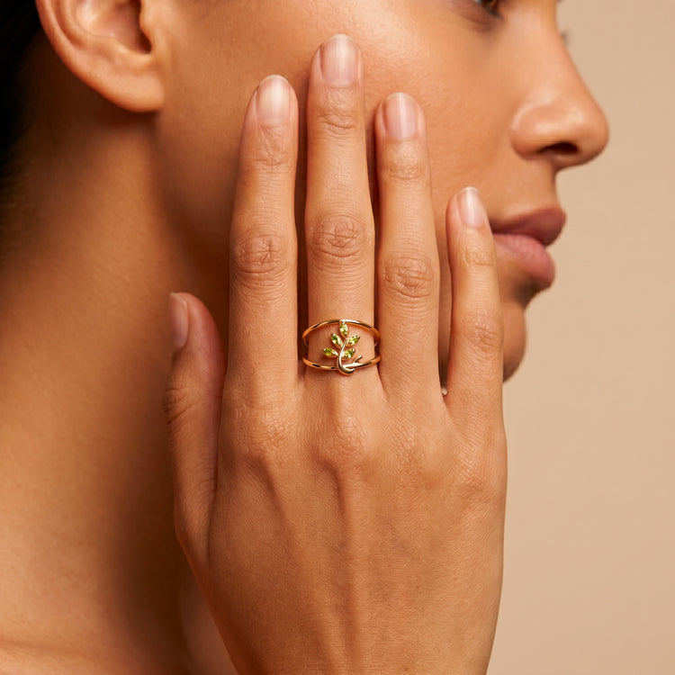 Bague Oliva - Argent 925 doré Or jaune 18k, Oxyde de zirconium - Maison Di Giorgio
