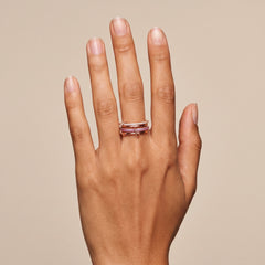 Bague Quattro - Argent 925 doré Or rose 18k, Oxyde de zirconium - Maison Di Giorgio
