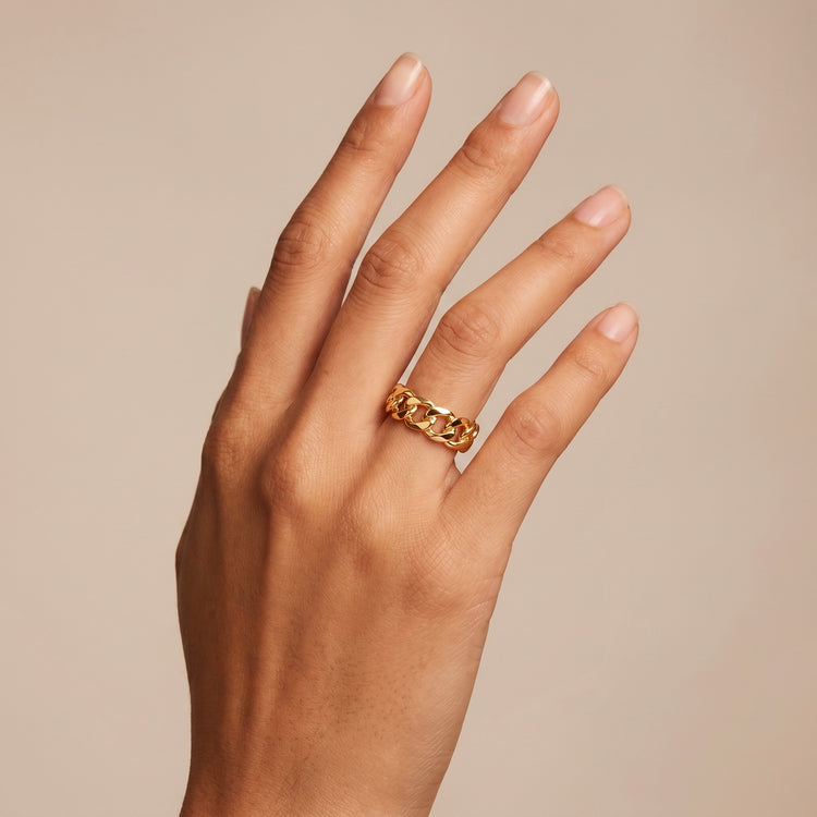 Bague Gourmette - Argent 925 doré Or jaune 18k - Maison Di Giorgio