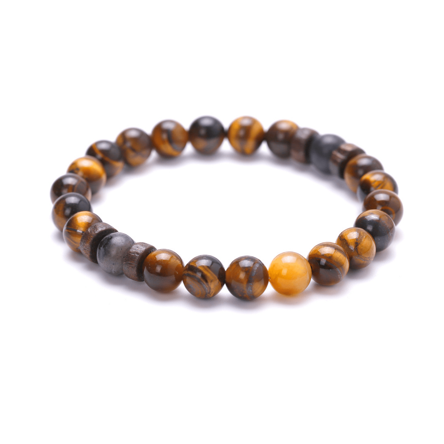 Bracelet perles assemblé d'Oeil de tigre - Maison Di Giorgio