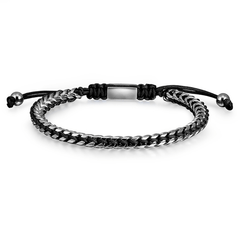 Bracelet nylon et acier inoxydable plaqué Argent - Maison Di Giorgio