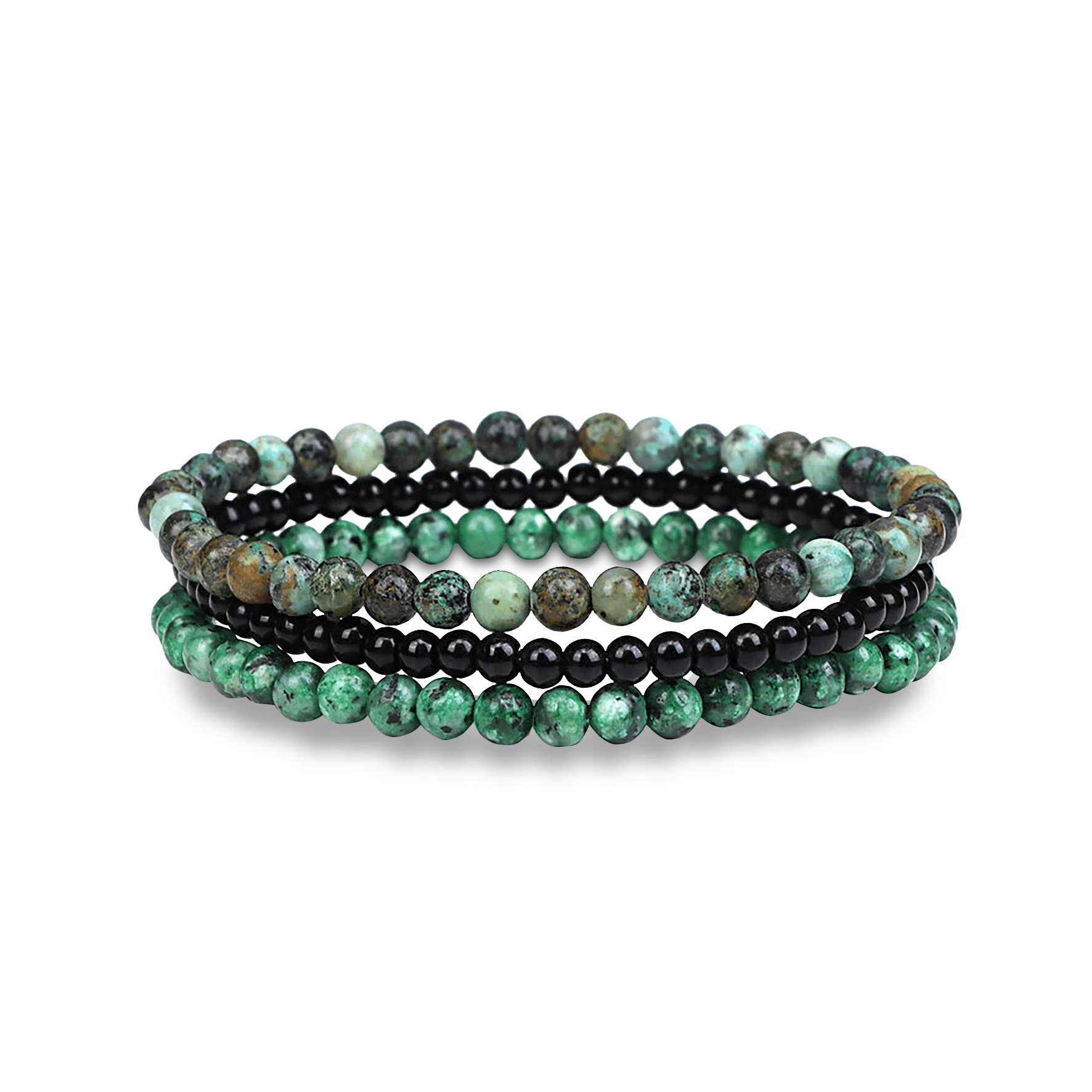 Bracelet perles assemblé d'Onyx vert - Maison Di Giorgio